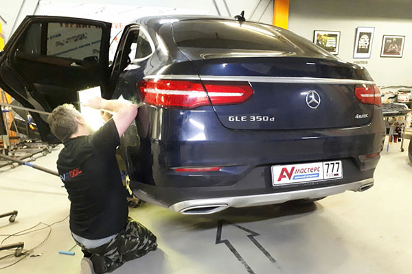 Удаление вмятин — до и после