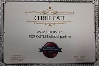Сертификат об обучении PDR AV-Masters